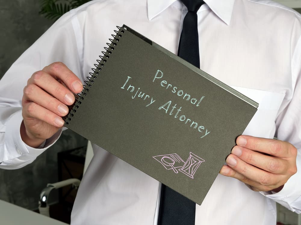 Paper with inscription: Business concept of Personal Injury Attorney.